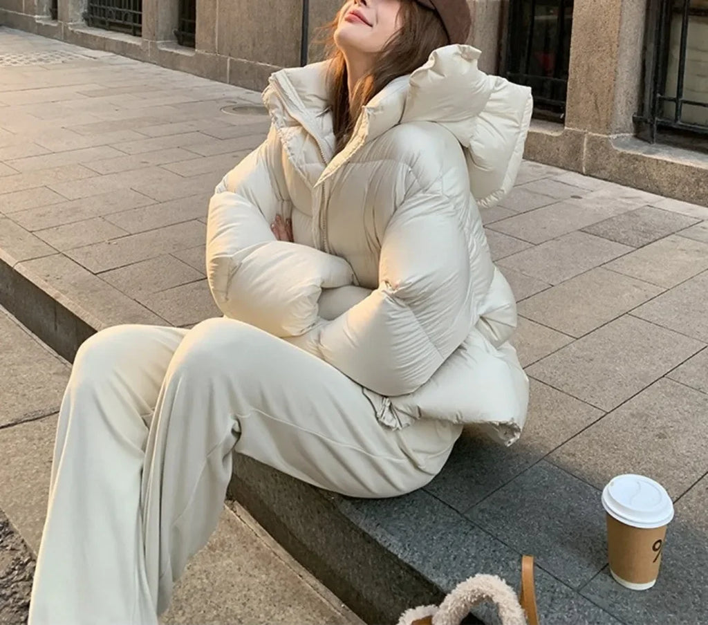 Parka invernale imbottito in cotone, cappotto da donna, giacca con cappuccio, capospalla in cotone spesso, cappotto caldo da donna, abbigliamento femminile