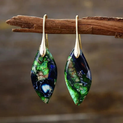 Minimalismo alla moda Diaspri dell'imperatore naturale pendenti Orecchini pendenti da donna Regali etnici eleganti per le vacanze