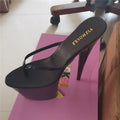 I colori alla moda possono essere personalizzati Infradito da principessa da 15-20 cm, tacchi da discoteca sexy, estate, pantofole a spillo da 6-8 pollici