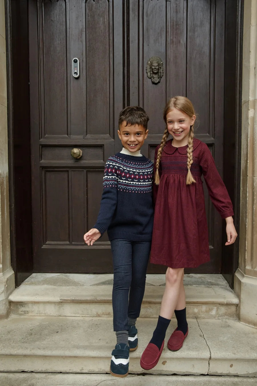 (Spedizione in 1 giorno) AS AW26 ISRAEL Collezione Windsor a righe con maglia per abbigliamento per bambini, camicia