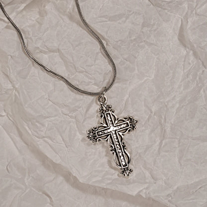 Y2K Sweet Cool Girl Collana con ciondolo croce creativa personalizzata con amore, adatta per l'uso quotidiano