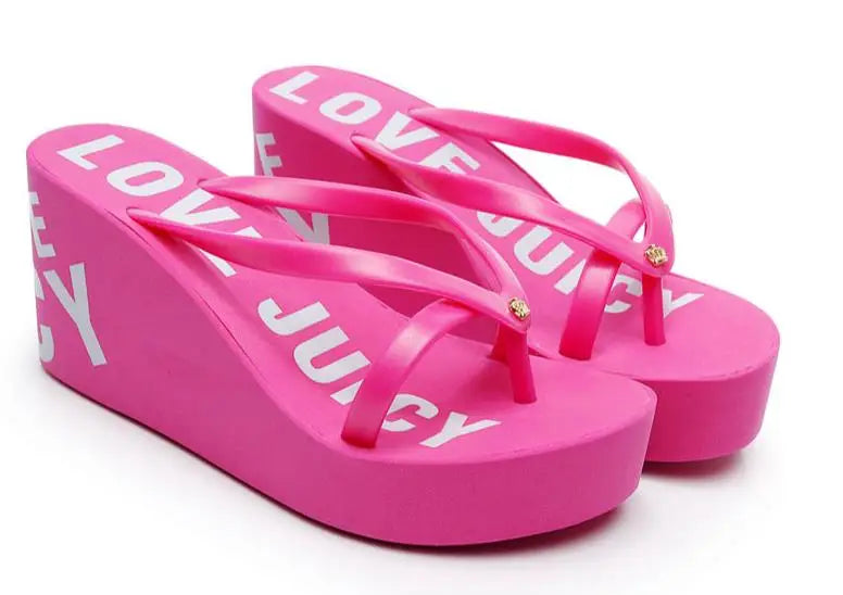 8cm 11cm zeppe estive infradito per le donne panno Clip Toe Chunky Platform pantofole donna Plus Size sandalo da spiaggia antiscivolo leggero