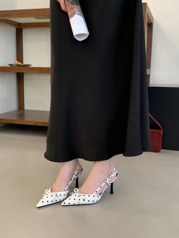Sandales d'été à talons hauts pour femmes, mules élégantes en satin avec nœud papillon, chaussures de soirée