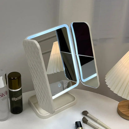 Specchio per trucco a tre ante Luci a LED Specchio per dormitorio La bellezza illumina la tua luce di riempimento con lo specchio per trucco complementare intelligente Tri
