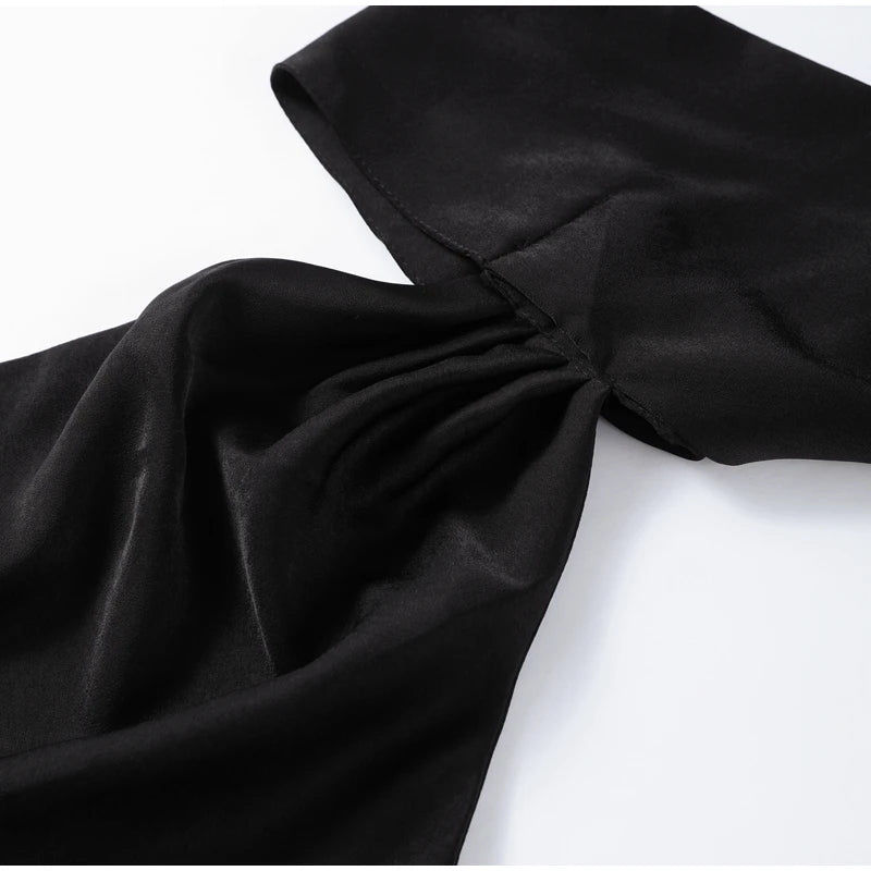 Elegante Abito Lungo da Festa in Raso con Nastro, Vestito Femminile Senza Maniche con Schiena Scoperta, Abiti Chic da Sera Primavera-Estate 2026