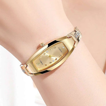 Orologi da donna eleganti Orologio da polso al quarzo con quadrante ovale da donna con strass di lusso Reloj Mujer (senza scatola)