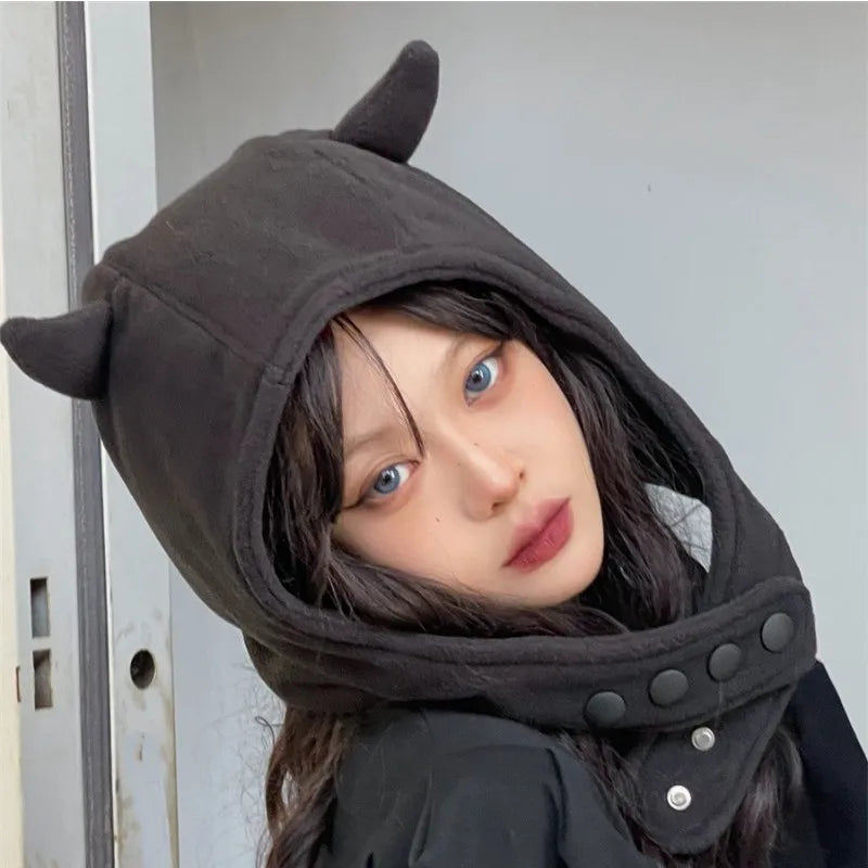 Fashion Demons Beanie cappelli per donna uomo autunno inverno regolabile tenere in caldo paraorecchie cappello Trendy Halloween Party Devil Horn Caps