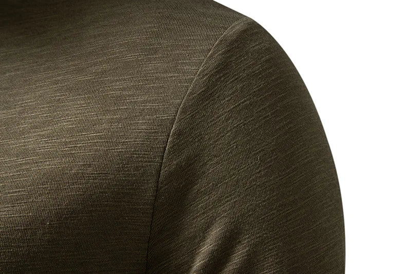 Camicia da uomo in cotone con bottoni e collo a Henley, manica lunga, bottoni casual, tinta unita, magliette alla moda