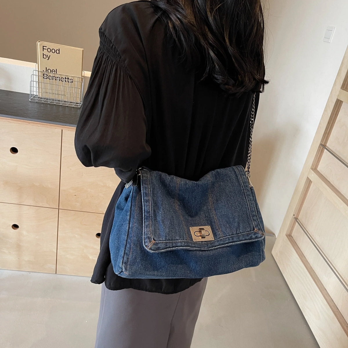 Borsa in denim da donna 2025 Borse a tracolla casual di nuova moda Borsa tote di grande capacità Borse a tracolla per pendolari di classe per donna bolsa sac