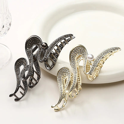 Clip per artigli per capelli in metallo di grandi dimensioni di lusso Forcine irregolari Punk Capelli in cristallo Granchi Barrettes Clip per mascelle vintage Accessori per capelli da donna