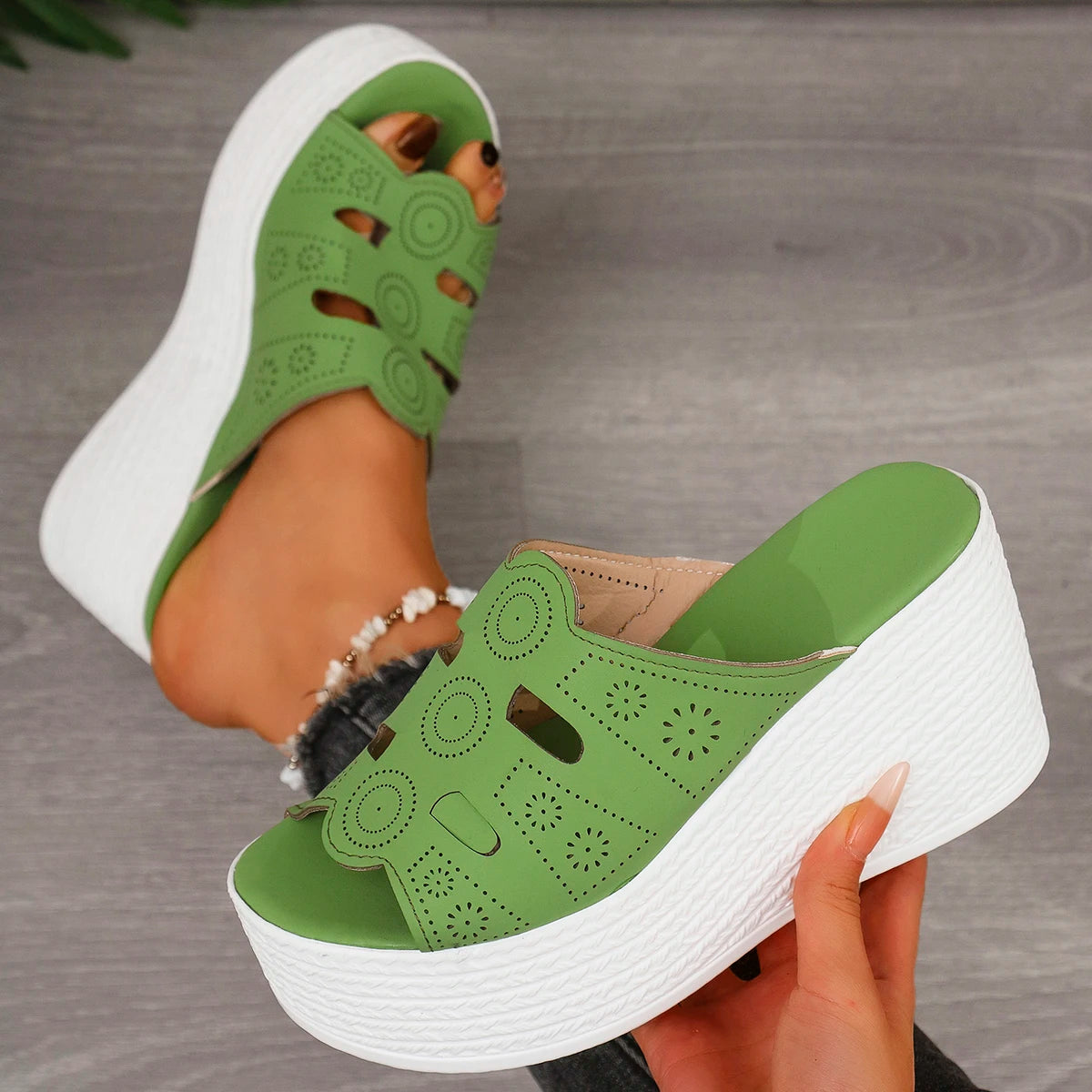 Sandales d'été décontractées pour femmes Sandales compensées à plateforme antidérapantes pour l'extérieur Sandales antidérapantes confortables pour femmes Chaussures de créateur Zapatos De Mujer