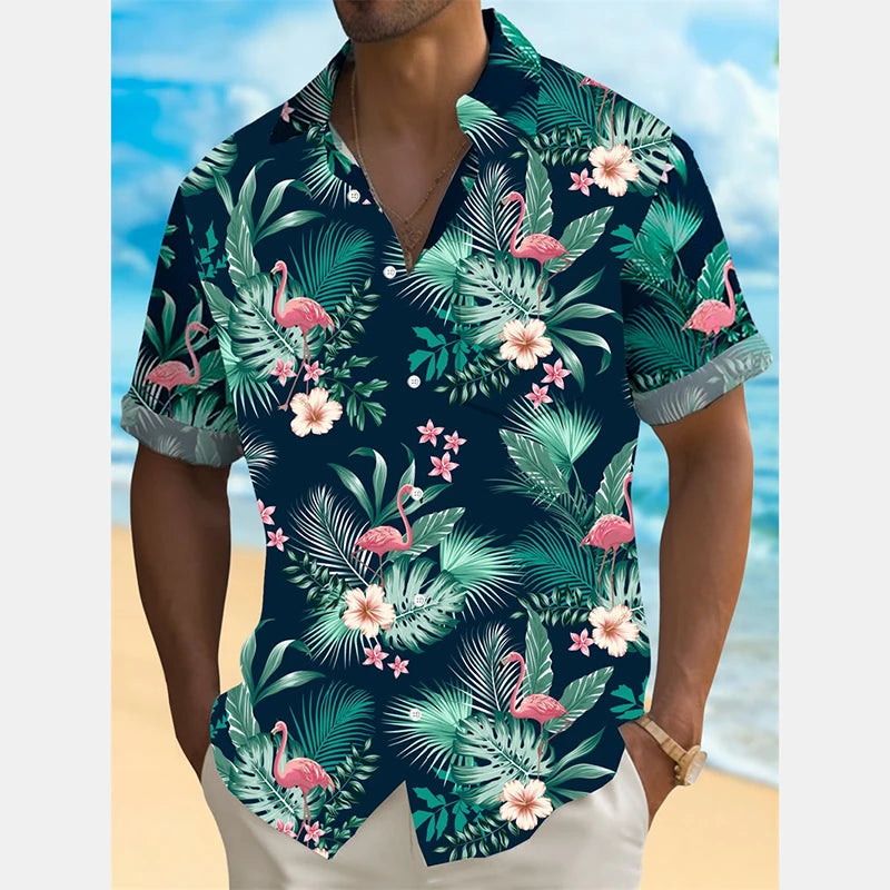 Camicie hawaiane casual con stampa 3D moda estiva da uomo Divertenti camicie con bottoni a maniche corte con grafica giraffa carina Trend Street Y2k