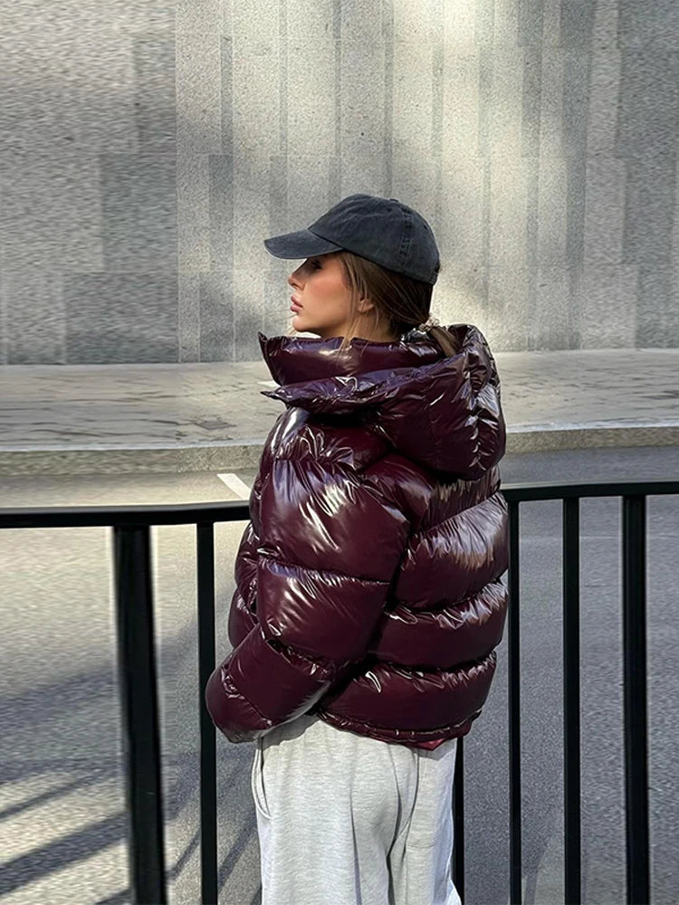 Giacche Invernali da Donna 2026 con Cappuccio, Casual, Collo Alto, Cerniera, Maniche Lunghe, Cappotto Caldo Femminile, Giacca Imbottita Chic da Strada per Signora, Novità