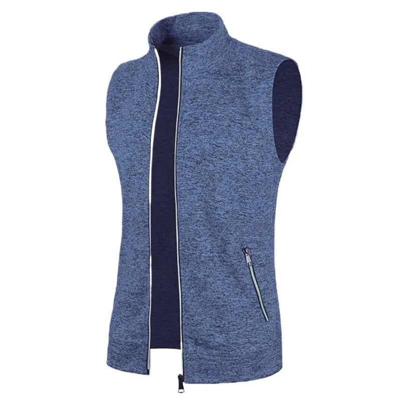 Cappotti senza maniche con cerniera da uomo autunno maglioni dolcevita da esterno traspirante tinta unita streetwear giacca gilet uomo top atletici
