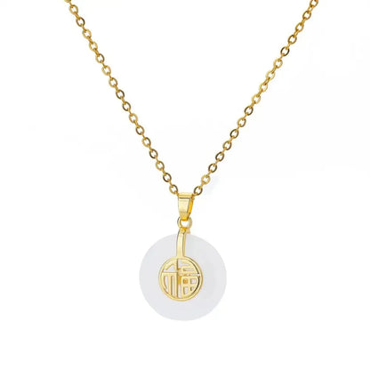 Collana ovale in pietra opale di moda per donna Collana con ciondolo in pietra ovale color oro in acciaio inossidabile Regalo di gioielli estetici per matrimonio
