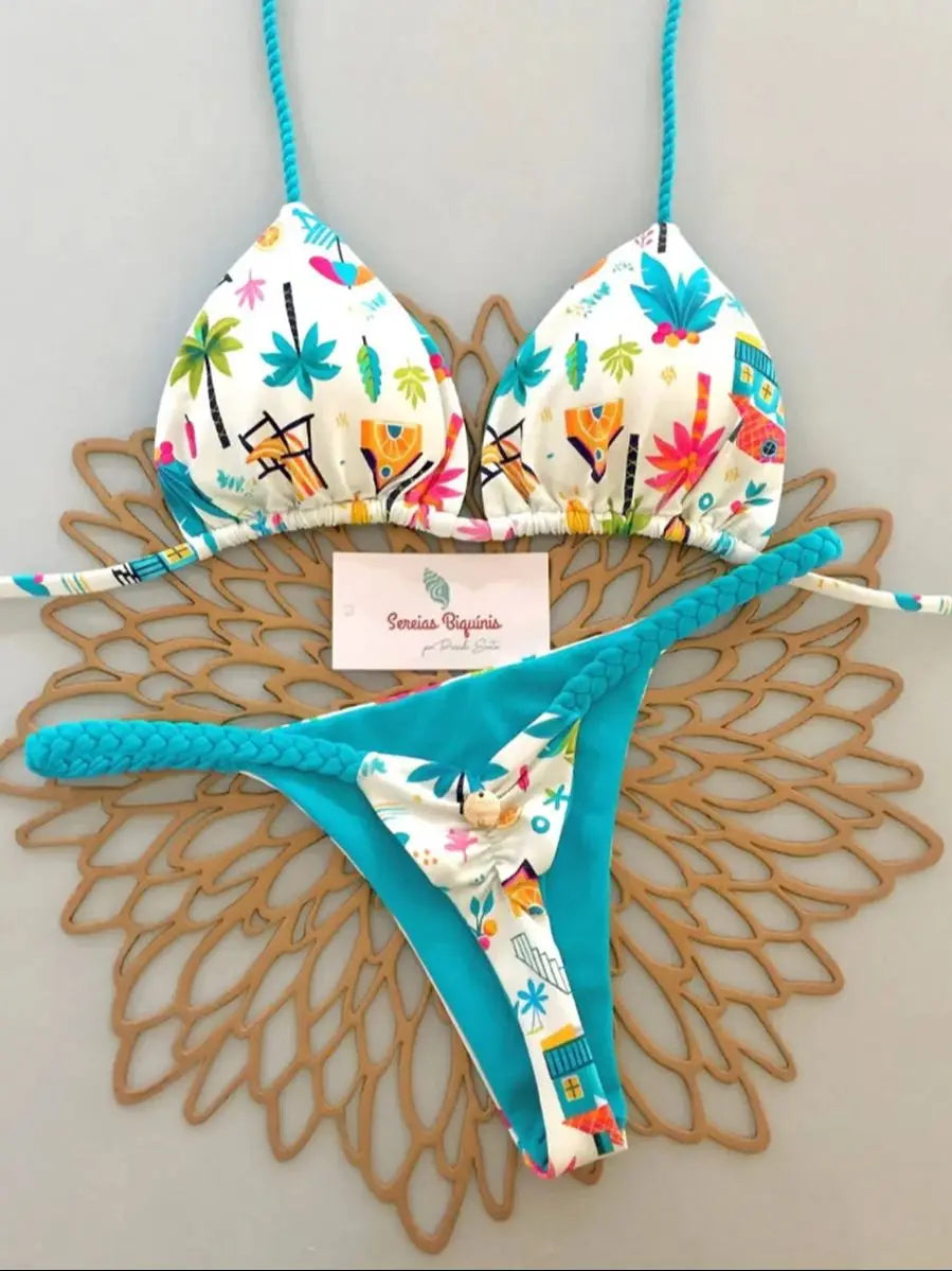 Micro Bikinis 2026 Push Up Women Swimsuits Sexy Swimwear Brazilian Bikini Set Thong Biquini Print Swimsuit Summer Beachwear