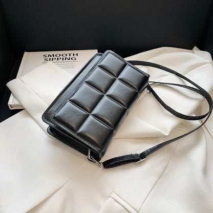 Nuove borse a tracolla moda tinta unita borsa a tracolla da viaggio femminile plaid piccole borse a tracolla in pelle PU per donna