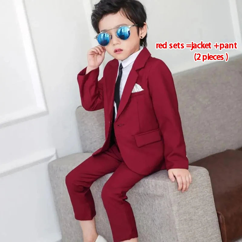 2024 Ragazzi Abiti per Matrimoni Blazer Pantaloni Bambini Abiti Formali Abiti Bambini Set da Festa Classico Teeanger Ragazzo Uniforme Scolastica