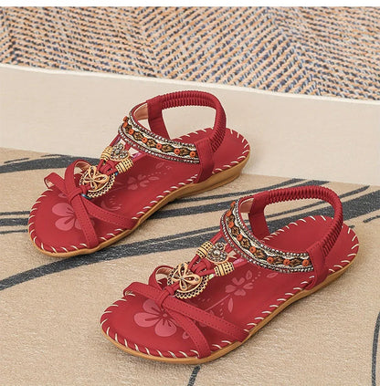 Sandali da donna Sandali estivi stile Boemia Donna Fondo morbido Sandali con tacco basso Scarpe da donna Scarpe antiscivolo Calzature estive