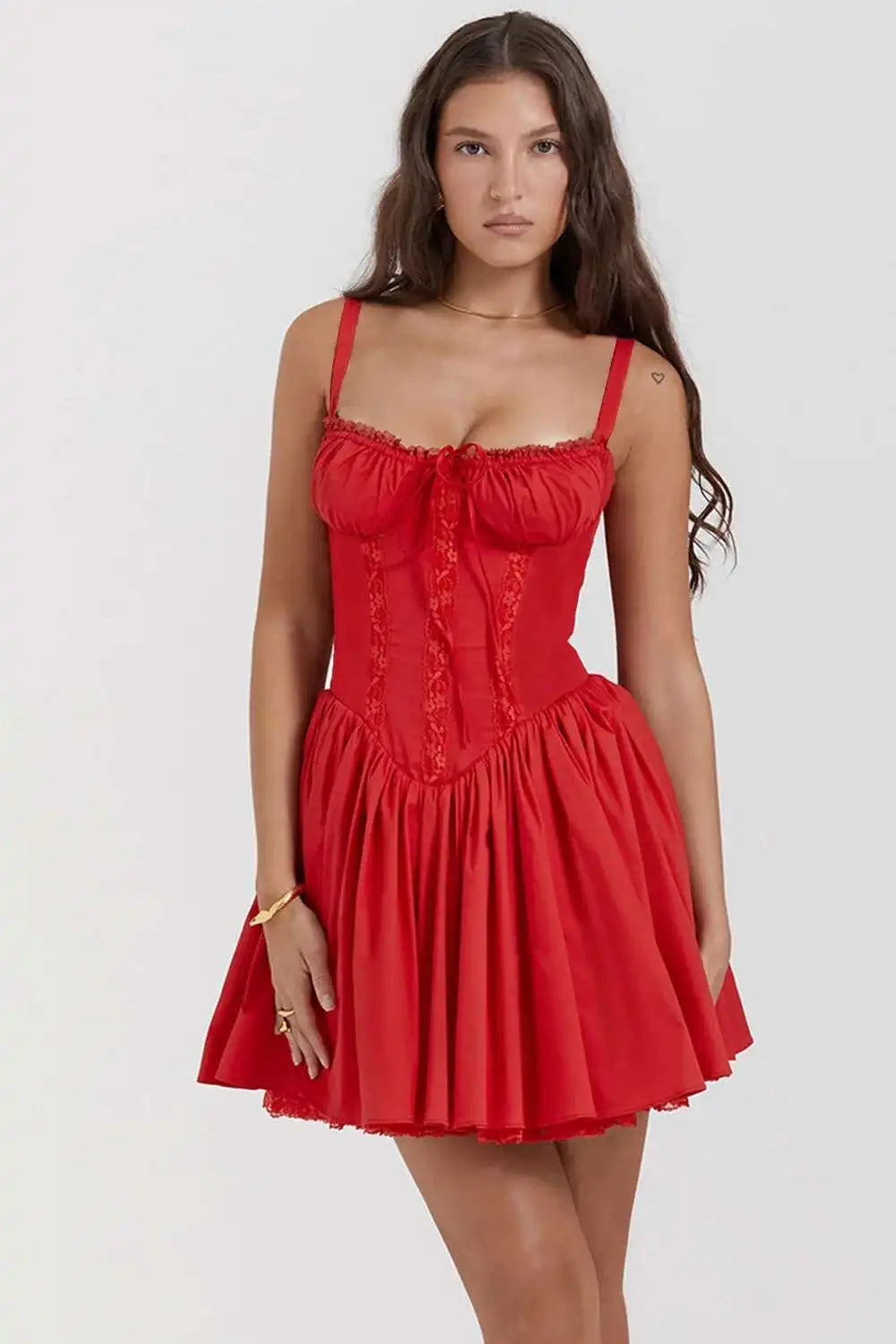 Townlike Lace Patchwork a-line Dress Women Spaghetti Strap Mini 2024 Sping Summer Dress Backless Nightclub abiti da festa Sexy