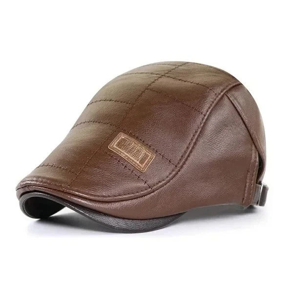 2025 Nuovo Autunno Inverno Uomo Berretto Cappello In Pelle Berretto Piatto Maschile Regolabile di Alta Qualità Moda Caldo In Pelle Mens Retro Berretti Cappelli