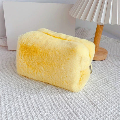 Borse per il trucco in pelliccia di leopardo per le donne Borsa per cosmetici da viaggio morbida Custodia per organizer Custodia per borse da donna per ragazze