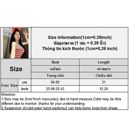 Summer Sexy Spice Retro Striped Tank Top Women Outer Wear Short Sleeveless Tops New Bustier