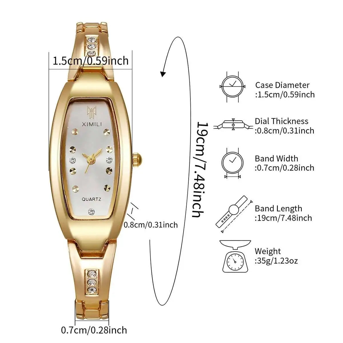 Orologi da donna eleganti Orologio da polso al quarzo con quadrante ovale da donna con strass di lusso Reloj Mujer (senza scatola)