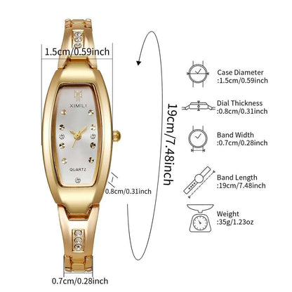 Orologi da donna eleganti Orologio da polso al quarzo con quadrante ovale da donna con strass di lusso Reloj Mujer (senza scatola)