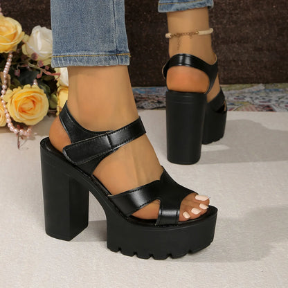 Sandales femme 2025 Nouvelle plateforme d'été Sandales à talons hauts Femme Imperméable Talons super hauts et épais Chaussures femme Zapatos De Mujer