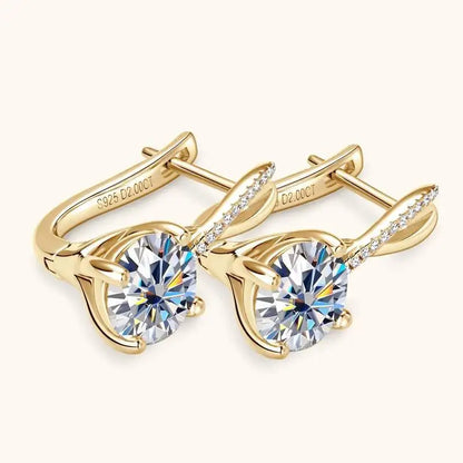 Taoyu D2.0CT Moissanite Drop Hie Orecchini in vero argento da donna Cerchi placcati in oro Orecchino infinito Gioielli da sposa certificati