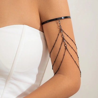 Ingemark 17 Stili Boho Ciondolo in cristallo Braccialetti aperti per le donne Wed Bridal Goth Nappa Braccialetti con braccio a maglie Regalo di gioielli per feste