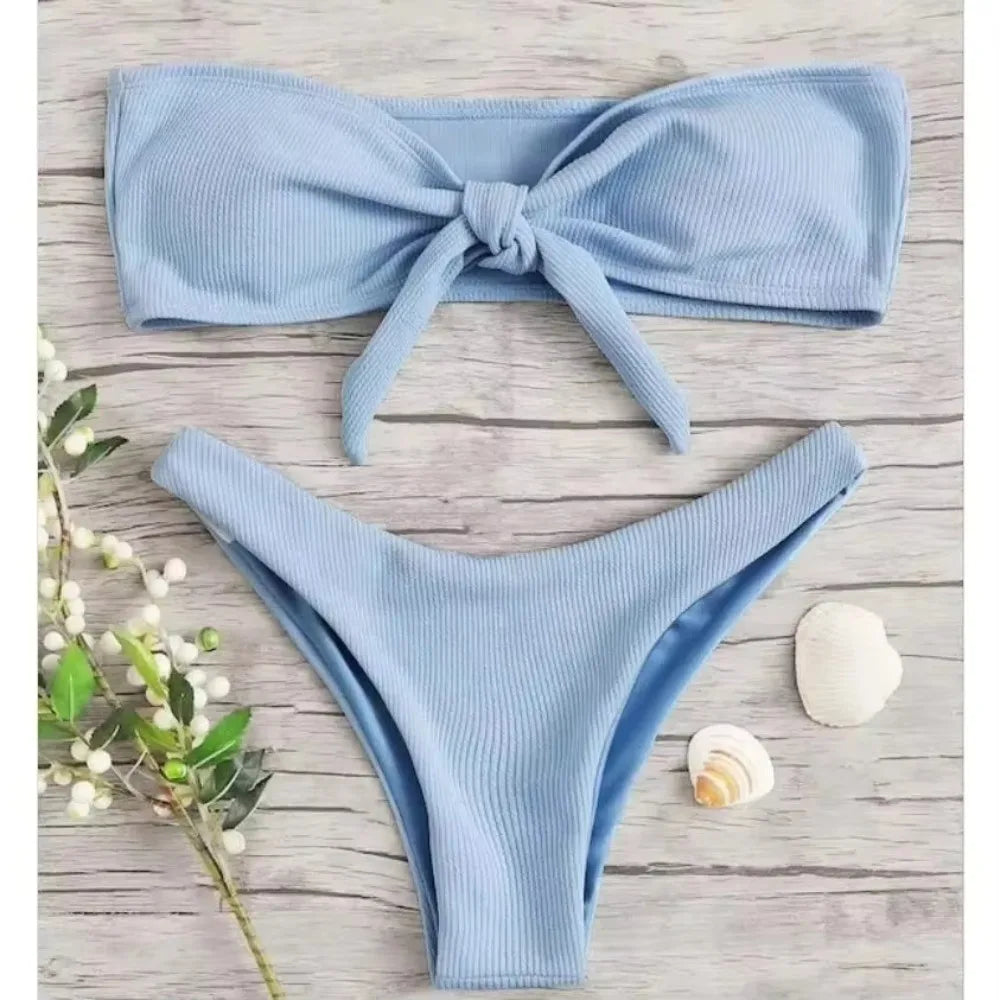 Sexy Bikinihose Damen 2025 Bademode Low Waist Slip Einfarbig Thong Strandmode Brasilianischer Badeanzug Sommer