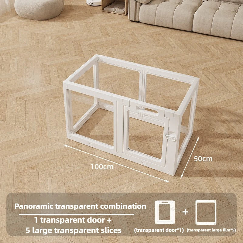 Recinzione per cani trasparente per interni Alta recinzione per cani da cortile in acrilico Gabbia per porte Mobili per cani Box Anti fuga Forniture per animali domestici