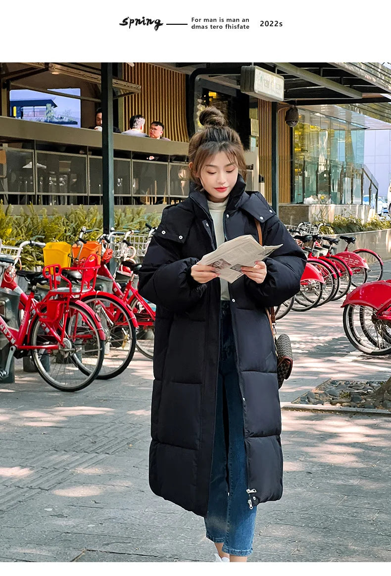 Cappotto freddo da donna invernale parka giacca imbottita lunga con cappuccio Plus Size cappotto Super caldo capispalla da neve all'ingrosso a buon mercato coreano
