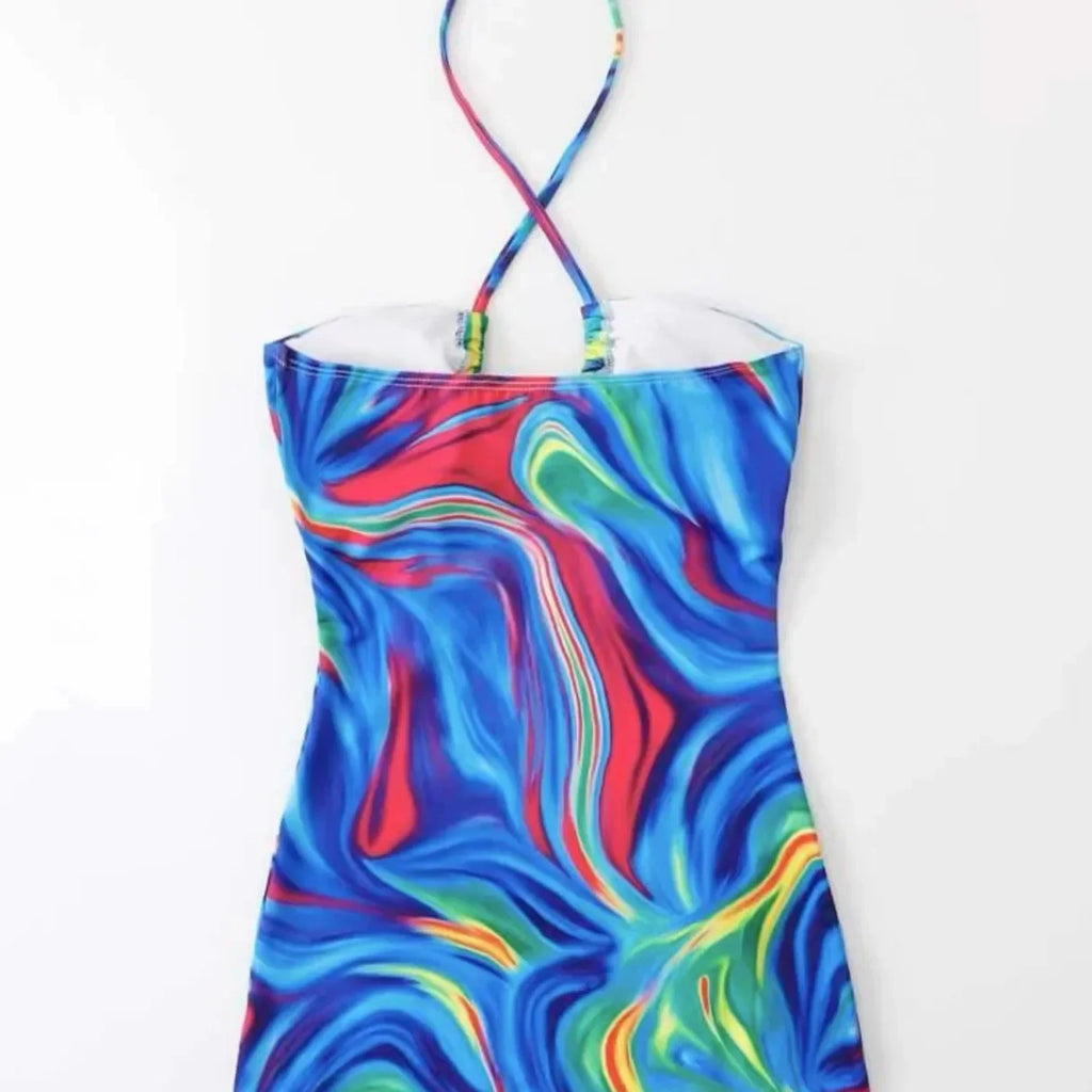 Hot Sale Of The Season New Blue Gradient One-Piece Swimsuit Continuous Change Color Swimwear Sportswear And Bag Accessories Cate