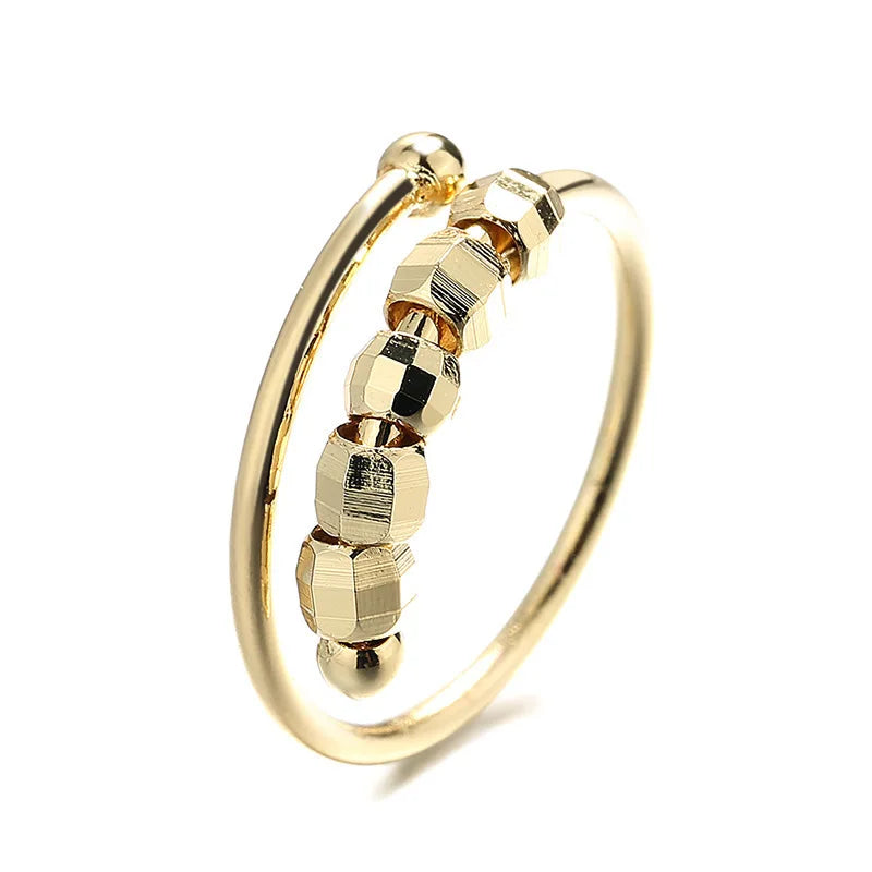 Anelli di ansia punk per donna uomo spirale Fidget perline anello gioielli di tendenza piacevole ruota liberamente anello in acciaio inossidabile antistress regalo
