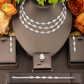 1 Set of Luxurious and Elegant Jewelry Set with Shiny Cubic Zirconia, Three-Layer Stacked Flower Cluster Decoration, Suitable for Women to Wear at Weddings and Banquets. Gift Box Not Included