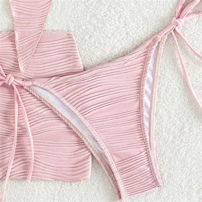Micro String Extreme Bikini Rosa Y2K Strass Cuore Costume da bagno Tanga Gonna a costine Donna Costumi da bagno Beach Outfit Costume da bagno Biquinis