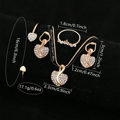 Montre à quartz pour femmes, bracelet de luxe en or, collier, boucles d'oreilles, strass, montre-bracelet tendance, montres décontractées pour dames, ensemble de bijoux