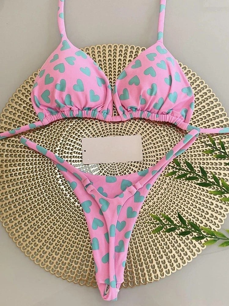 RUOTONGSEPT Bademode Damen Leopard Print Brazilian Bikini Set Sexy Tanga Badeanzug Zweiteiler Damen 2023 Strandmode