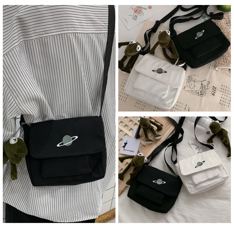 Borsa a tracolla per studenti con collage casual Borsa piccola da donna Borsa a tracolla in tela per donna Borse a tracolla con stampa Bolsas Sac