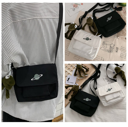 Borsa a tracolla per studenti con collage casual Borsa piccola da donna Borsa a tracolla in tela per donna Borse a tracolla con stampa Bolsas Sac