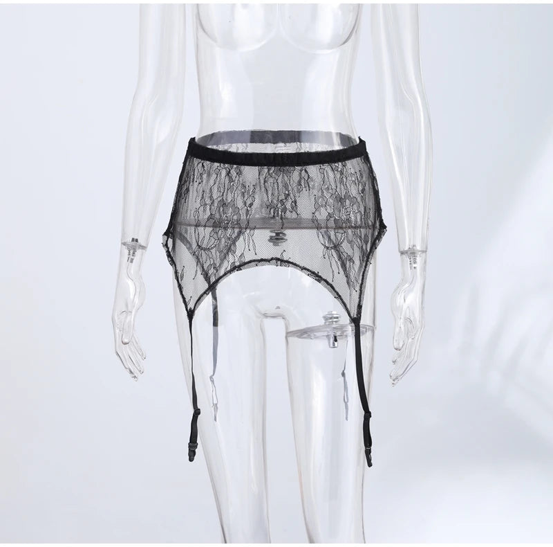 Accessorio per la Vita in Pizzo Trasparente con Peplum Estensibile, Stile Y2K, Vita Alta, Top Finto a Strati, Moda Streetwear, Primavera 2026