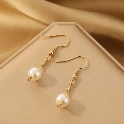 4 pezzi di collana color oro, orecchini, bracciale, set da donna, elegante collezione di perle d'imitazione, gioielli con nappa temperamento