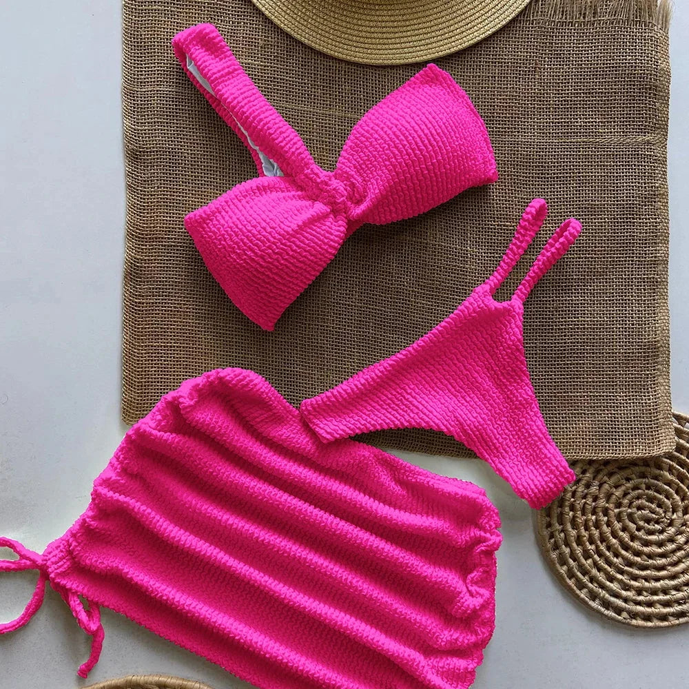 Sexy One-Shoulder-Bikini-Set für Damen mit Cut-Outs, hoher Taille, rückenfreier Badeanzug mit herausnehmbaren Polstern, Sommerstrandmode