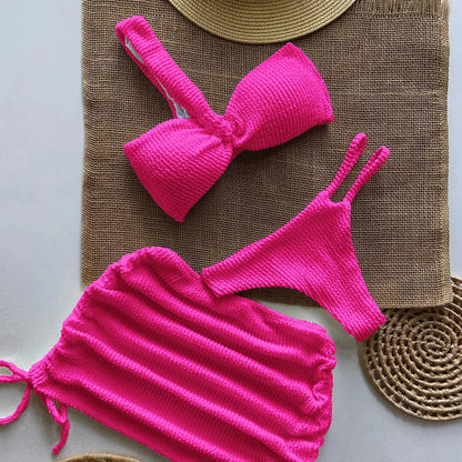 Sexy One-Shoulder-Bikini-Set für Damen mit Cut-Outs, hoher Taille, rückenfreier Badeanzug mit herausnehmbaren Polstern, Sommerstrandmode
