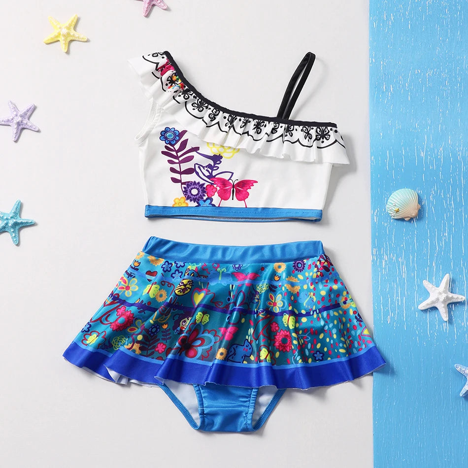 Costume da bagno principessa Sirena Mirabel Isabella Costume da bagno Set Ragazza Estate Beachwear Pool Party Bambini Anna Elsa Rapunzel Costume da bagno