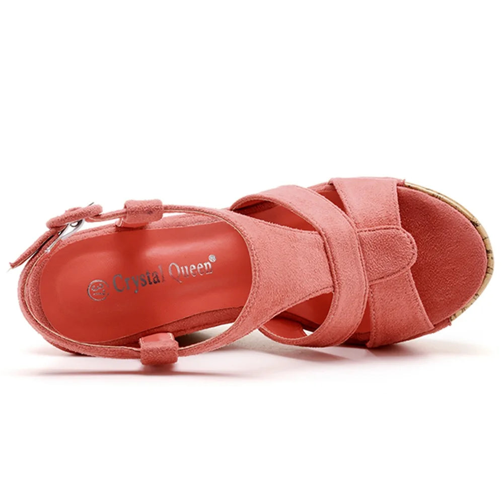 Sandali con plateau Summer Fashion Women Bohemia Style tacco alto bocca di pesce Peep Toe zeppe scarpe per le donne Sandalias De Mujer