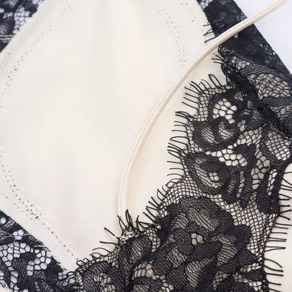 Abito da donna sexy con scollo a V in pizzo, elegante, con collo all'americana e orlo asimmetrico, nuova moda estate 2026, per feste e spiaggia